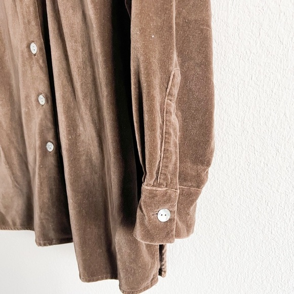 Vintage Pennylane Brown Velvet Button Down - Picture 2 of 5
